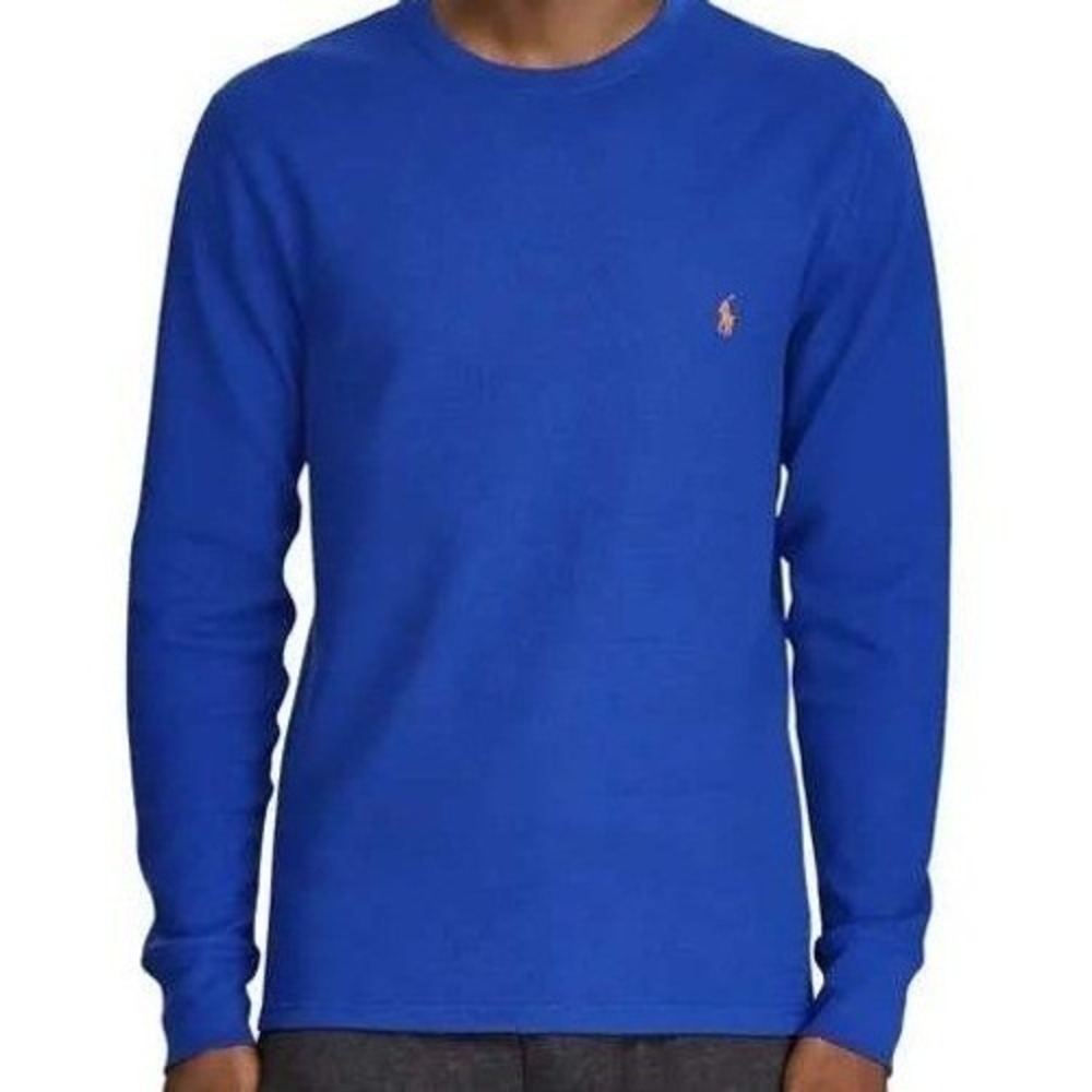 Polo Ralph Lauren Long Sleeve T Sporty L Royal Blue Pony Logo Layering Preppy